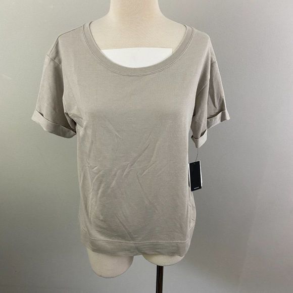NWT‎ JOE'S JEANS Grey Scoop Neck Tee (S) - Picture 2 of 8